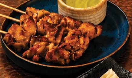 Chicken Skewers with Pesto Sauce